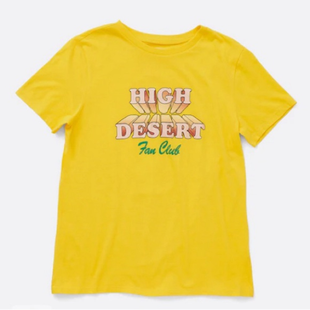 Ban.do Women’s graphic tee Medium Desert Fan club yellow cotton NEW
